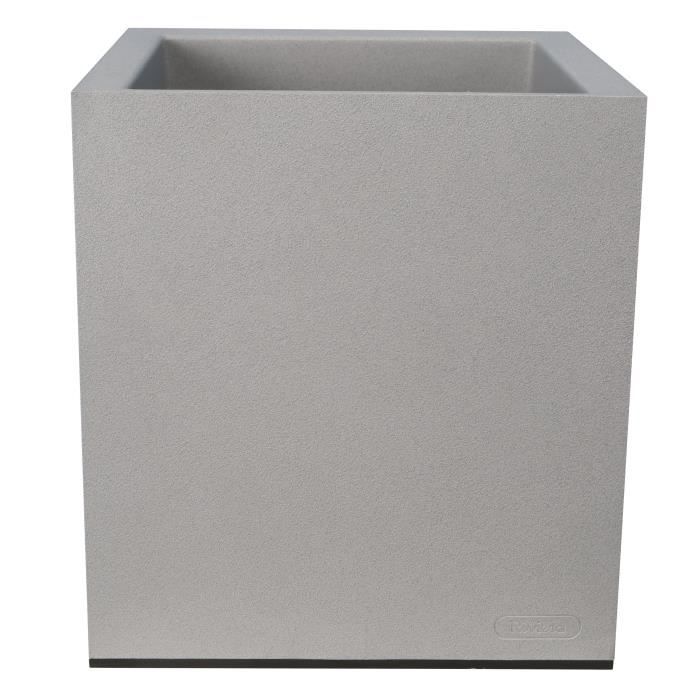 Bac a fleurs - RIVIERA - Granit Carré - Plastique - 40x40 cm - Stone