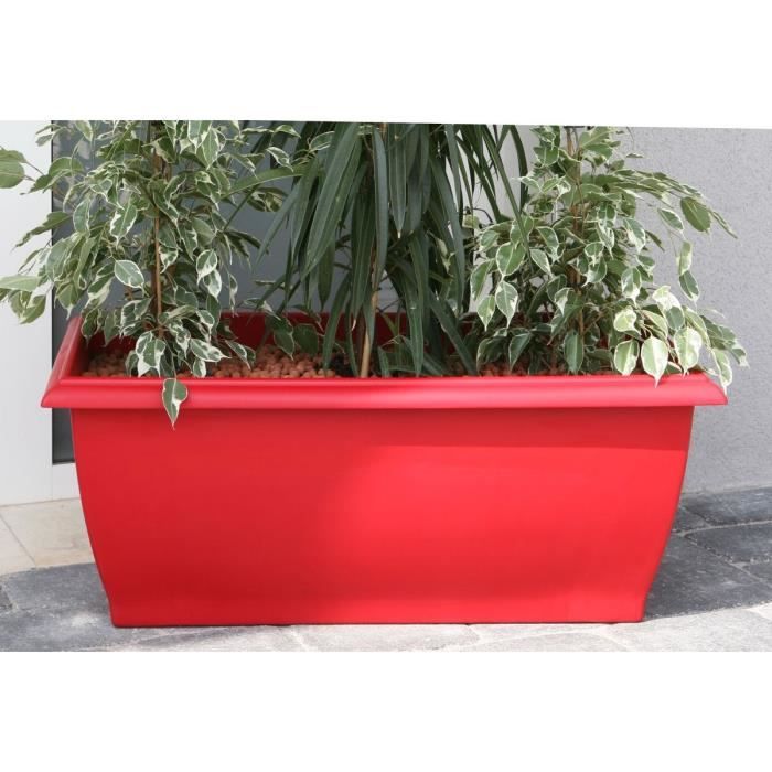 Jardiniere - RIVIERA - Evolution - 80 x 40 x H 32 cm - 64 L - Rouge