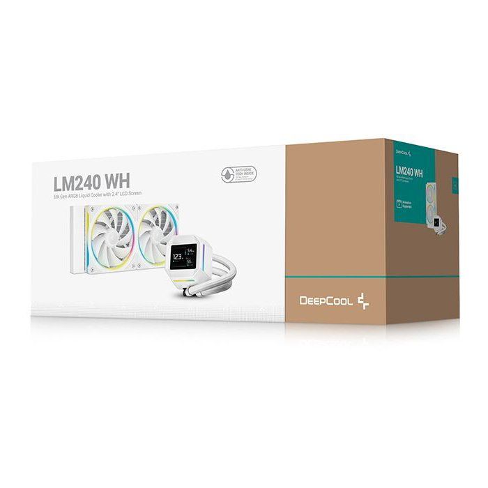 DEEPCOOL - R-LM240-WHDMMC-1 - Watercooling - 240mm AIO - Ecran IPS 2,4 pouces - Blanc - Pompe 6eme génération - 2500 a 3400 tr/min