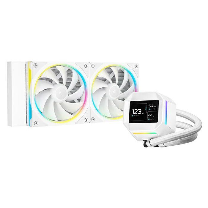 DEEPCOOL - R-LM240-WHDMMC-1 - Watercooling - 240mm AIO - Ecran IPS 2,4 pouces - Blanc - Pompe 6eme génération - 2500 a 3400 tr/min