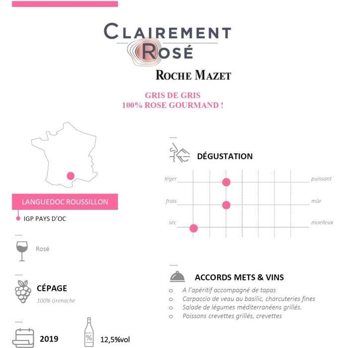 Clairement Rosé de Roche Mazet Pays d'Oc - Vin rosé de Languedoc 2023