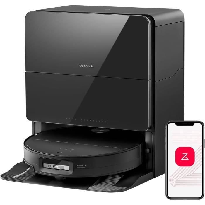 ROBOROCK Saros 10 Black - Aspirateur Robot Laveur - 22,000 Pa - DuoDivide Anti-Enchevétrements - Design ultra fin - Brosse FlexiArm