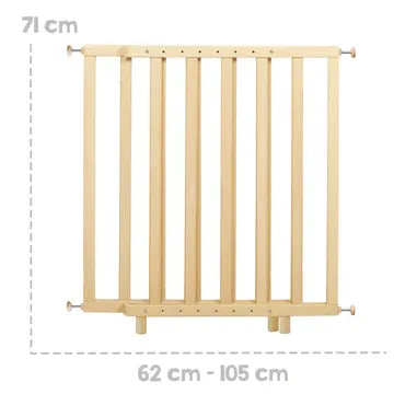 Barriere de sécurité bébé - ROBA - Pour porte et escalier - De 62 a 106 cm - Bois naturel