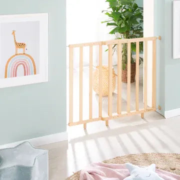 Barriere de sécurité bébé - ROBA - Pour porte et escalier - De 62 a 106 cm - Bois naturel