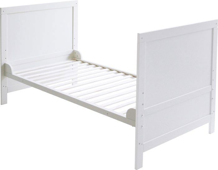 ROBA Lit BÈbÈ …volutif 70x140 - RÈglable en Hauteur - 3 Barreaux Amovibles - Coins de Transformation Inclus - Bois Blanc