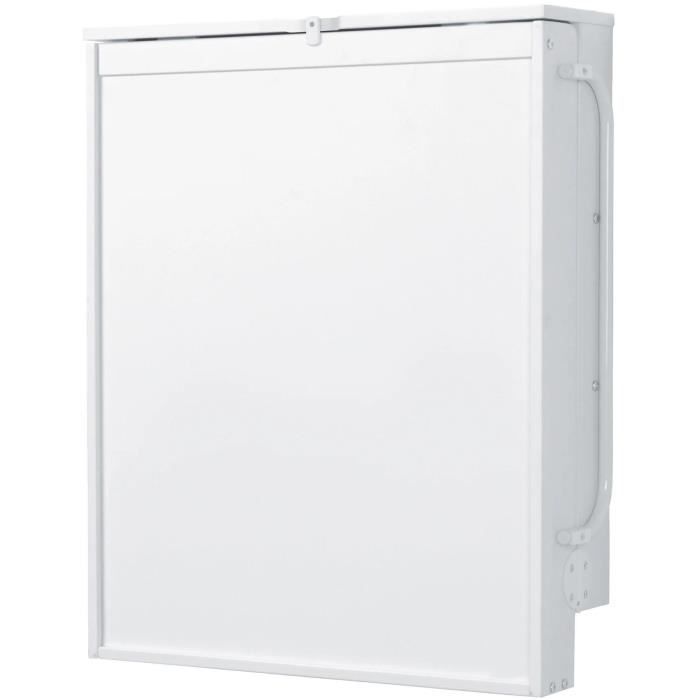 Table a langer murale rabattable - ROBA - Matelas imperméable inclus - 2 Étageres intégrées - Bois Laqué Blanc