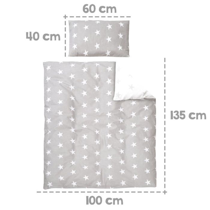 Lit bébé évolutif - 70 x 140 cm - ROBA - LITTLE STARS - Avec accessoires - Blanc