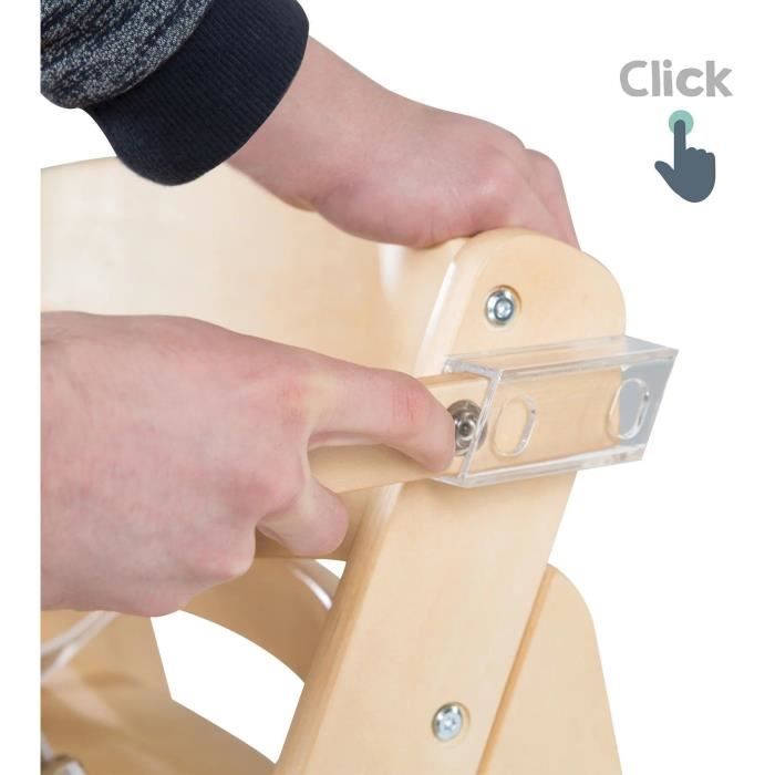 Chaise haute évolutive - ROBA - SIT UP CLICK & FUN - Plateau repas amovible - Hauteur réglable - Jusqu'a 70 Kg - Bois Naturel