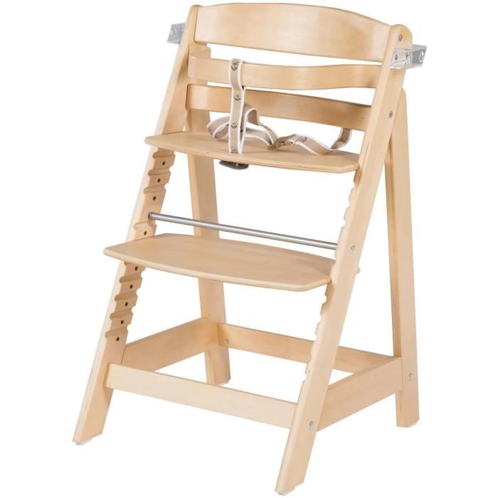 Chaise haute évolutive - ROBA - SIT UP CLICK & FUN - Plateau repas amovible - Hauteur réglable - Jusqu'a 70 Kg - Bois Naturel