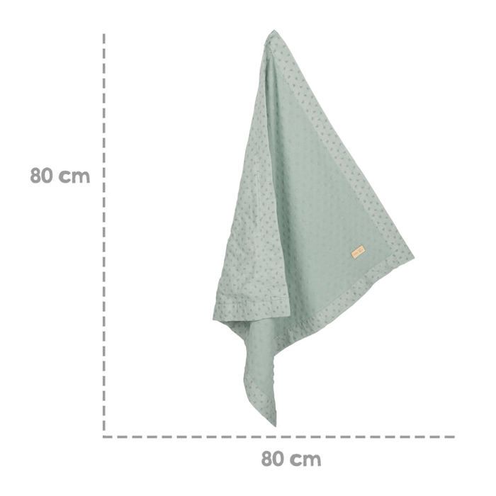 ROBA Couverture Bébé Bio Lil Planet 80x80 cm Certifié GOTS - Motif Pois - Vert