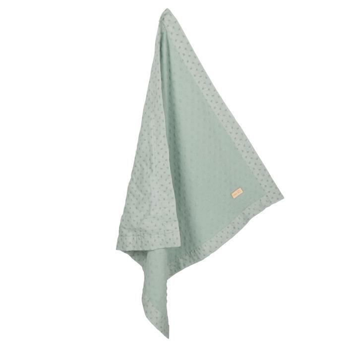 ROBA Couverture Bébé Bio Lil Planet 80x80 cm Certifié GOTS - Motif Pois - Vert