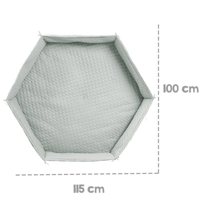 Tapis de parc bébé - ROBA - Pour parc hexagonal - Rembourré - Vert givré