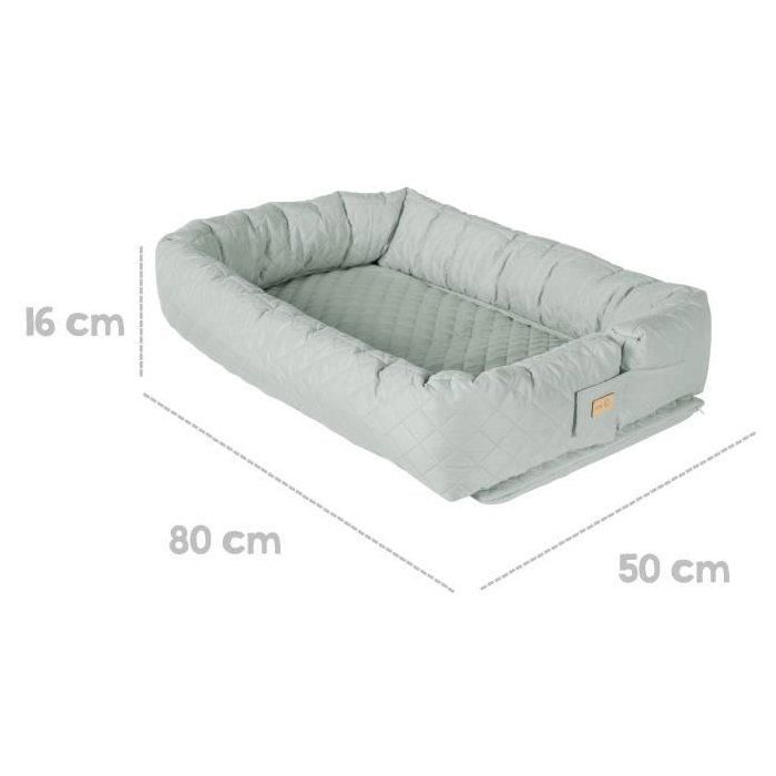Nid d'ange 3-en-1 - ROBA - Lit de voyage, tour de lit ou matelas a langer - Vert givré