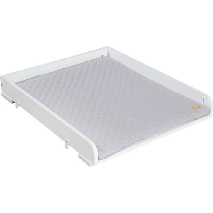 Plan a langer - ROBA - Pour machines a laver - Matelas 'Roba Style' gris inclus - Bois blanc