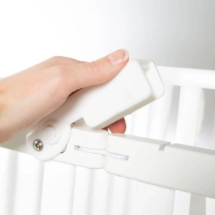 Parc bébé pliable - ROBA - LITTLE STARS - 75 x 100 cm - Réglable en hauteur - 4 Roues freinées - Bois Laqué Blanc - Motif Étoile