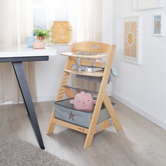 Chaise haute évolutive - ROBA - LIV UP - De 6 mois jusqu'a 70 kg - Set organisateur inclus - Bois naturel