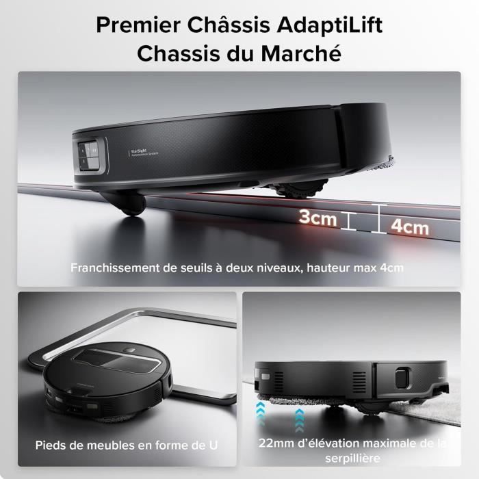 ROBOROCK SAROS Z70 - Aspirateur Robot Laveur - Bras articulé OmniGrip - Puissance 22000 Pa - Conception Ultra Fine