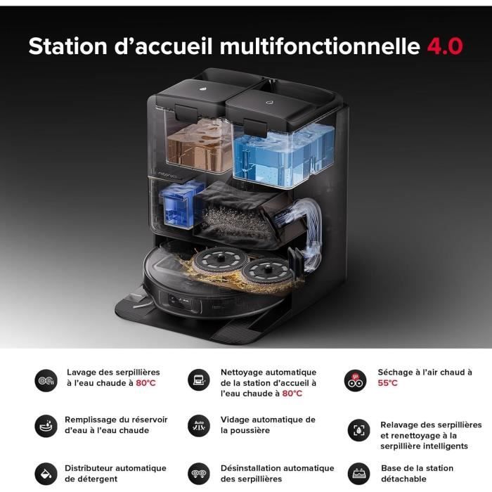 ROBOROCK SAROS Z70 - Aspirateur Robot Laveur - Bras articulé OmniGrip - Puissance 22000 Pa - Conception Ultra Fine