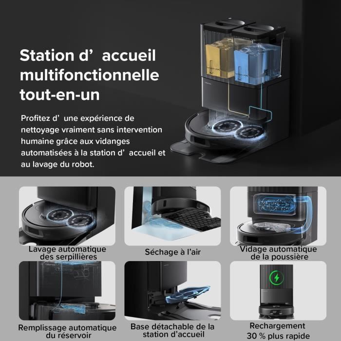 ROBOROCK QR 598 - Aspirateur Robot Laveur - 8000 Pa - Station Multifonctionnelle - Anti-enchevetrement