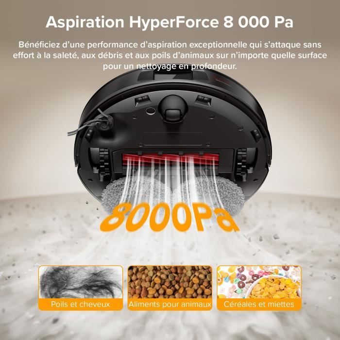 ROBOROCK QR 598 - Aspirateur Robot Laveur - 8000 Pa - Station Multifonctionnelle - Anti-enchevetrement