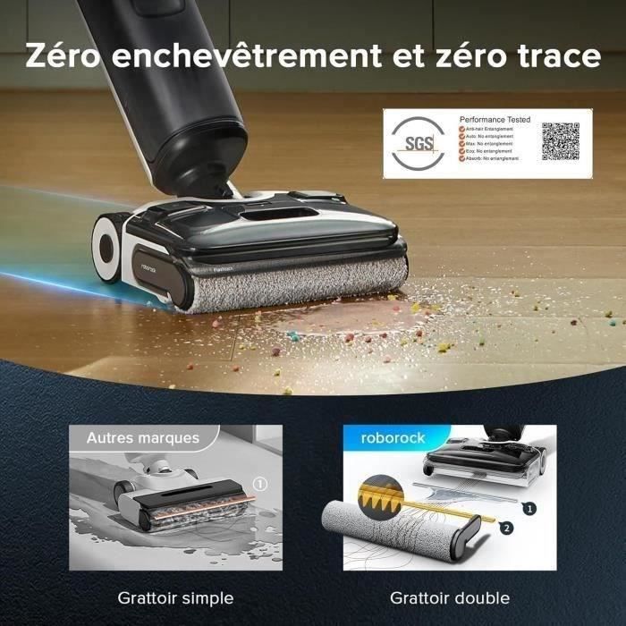 ROBOROCK F25 ACE - Aspirateur Laveur sans Fil - 20 000 Pa - Tout-en-Un pour sols durs - Zéro enchevetrement - Séchage Rapide a 90 °C