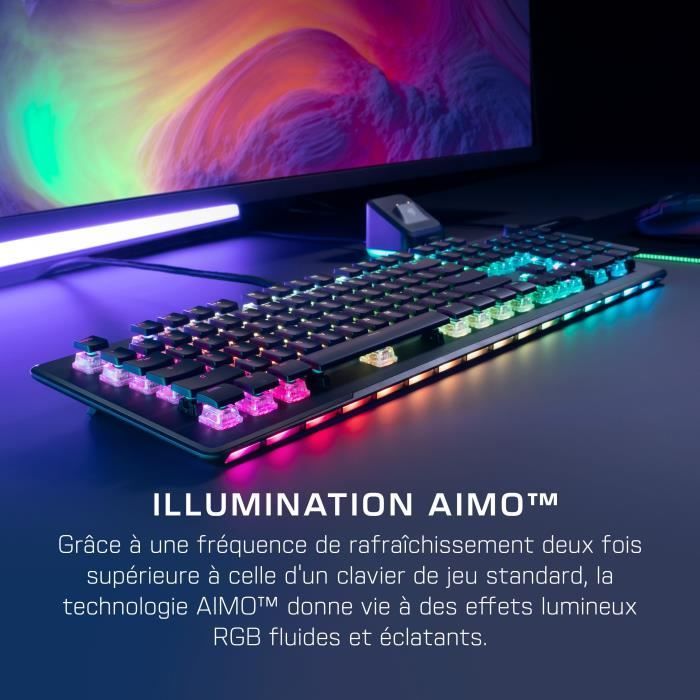 Clavier gamer optique et mÈcanique - ROCCAT - ROC-12-004 Vulcan II Max - LinÈaire - …clairage RGB - Noir