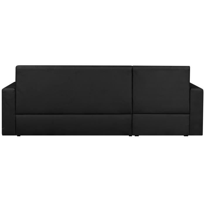 CanapÈ d'angle rÈversible convertible 3 places - Simili noir - Contemporain - L 235 x P 85 - 153 cm - ROMAN