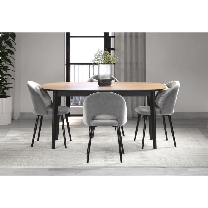 Table a manger - Ronin - Chene - Ovale - En MDF - Contemporain - 8 personnes - 160 x 77 x 90 cm - Trendteam
