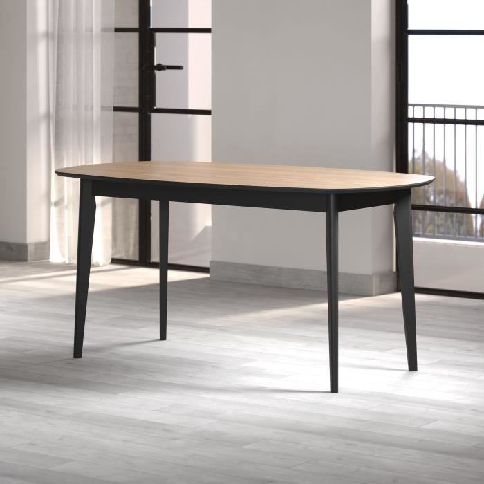 Table a manger - Ronin - Chene - Ovale - En MDF - Contemporain - 8 personnes - 160 x 77 x 90 cm - Trendteam