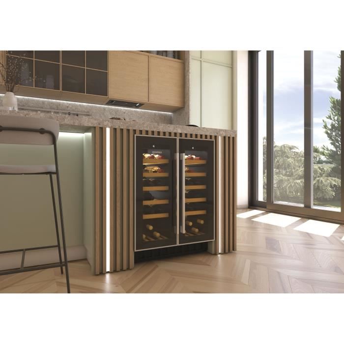 Cave a vin de vieillissement encastrable - ROSIERES - RWCB 60DF/N - 38 bouteilles - Classe G - Deux zones de tempÈrature - Tactiles