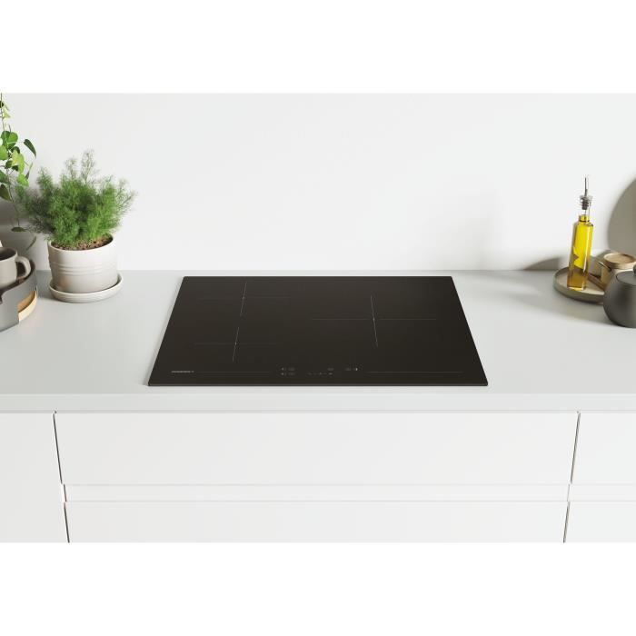 Table de cuisson vitrocéramique - ROSIERES - 3 feux - 5500 W - Commandes tactiles - 59 x 52 cm - RKD73CT