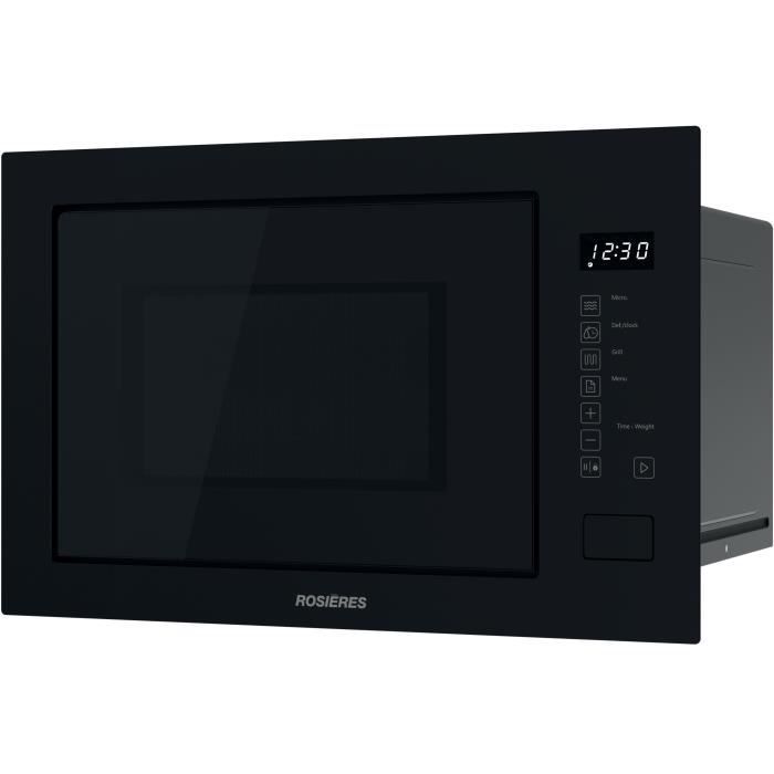 Micro-ondes Gril encastrable - ROSIERES - RO38FL7N25LWB - Noir - 25L - 59,5 x 36,8 x 38,5 cm