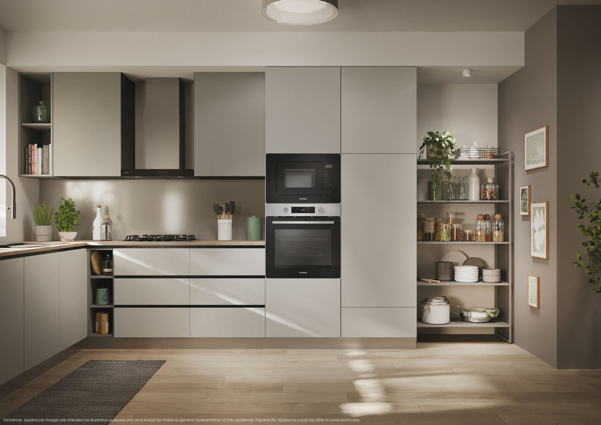 Four encastrable - Pyrolyse + Hydrolyse - ROSIERES - RO6 C5AB3EYTX - Inox / Noir - Porte froide - 59,5 x 56,8 x 59,5 cm