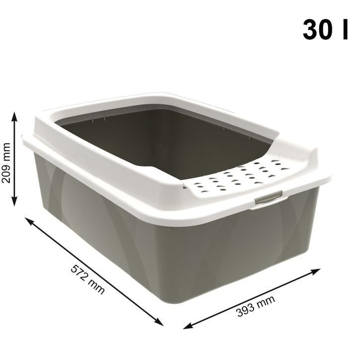 Bac a litiere avec rebords - ROTHO MYPET - BONNIE - 57.2 x 39.3 x 20.9 cm - Cappuccino