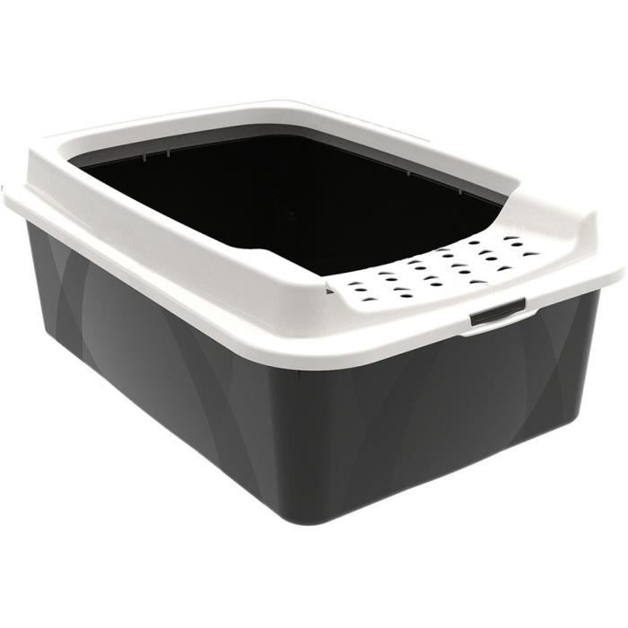 Bac a litiere avec rebords - ROTHO MYPET - BONNIE - 57.2 x 39.3 x 20.9 cm - Noir