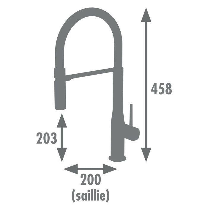 Edouard Rousseau - Mitigeur Evier avec douchette Edouard Rousseau KOBEN - Chromé / Noir