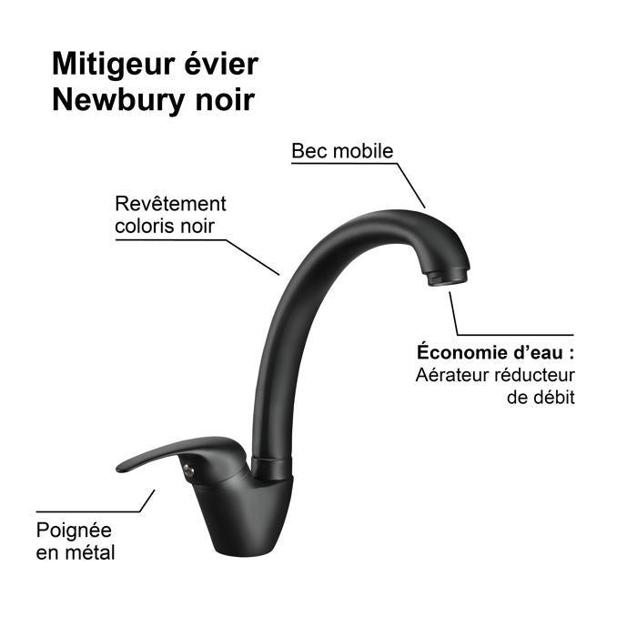 Edouard Rousseau - Mitigeur Evier NEWBURY - Noir