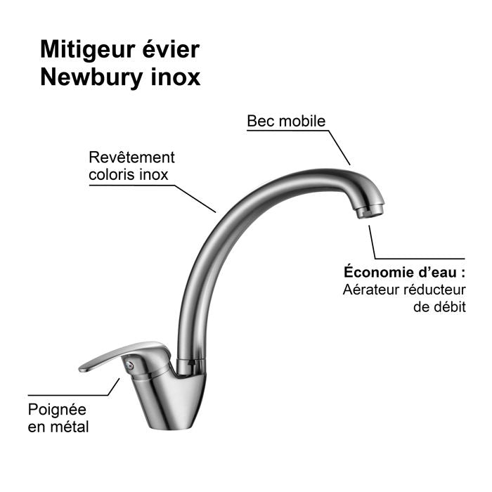 Edouard Rousseau - Mitigeur Evier NEWBURY - Inox