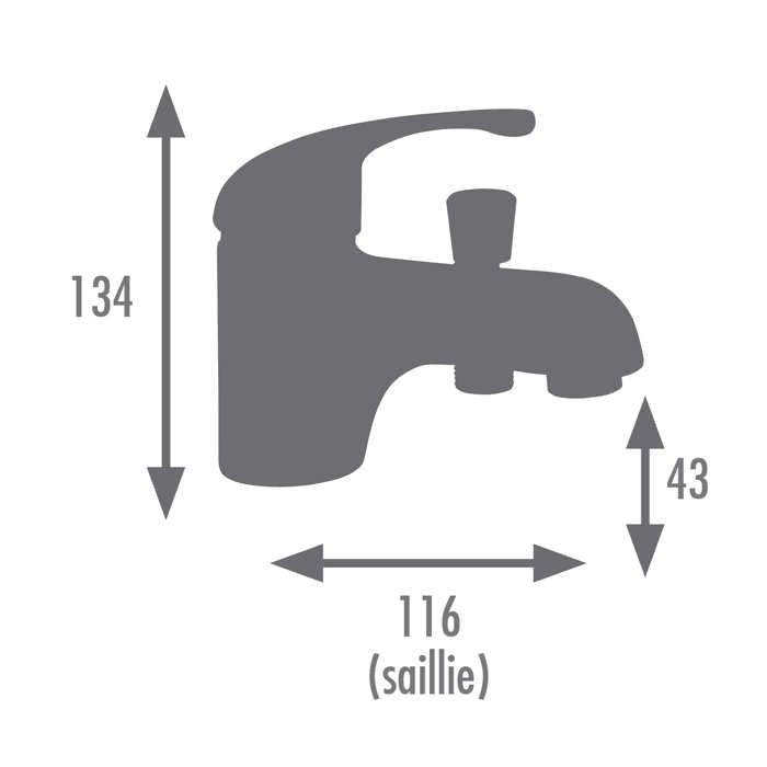 Edouard Rousseau - Mitigeur Bain-Douche Monotrou FIRA - Chromé