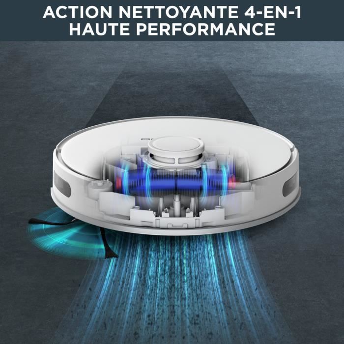 ROWENTA Aspirateur Robot Laveur, Navigation laser ultraprÈcise, RÈglages personnalisÈs, X-Plorer RR8567WH