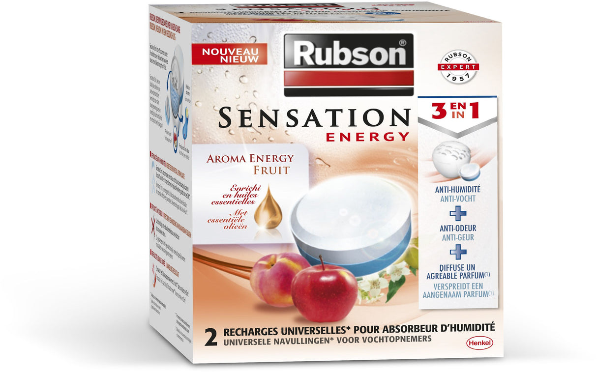 RUBSON Recharge SENSATION 3en1 Aroma Energy Fruit Lot de 2 recharges