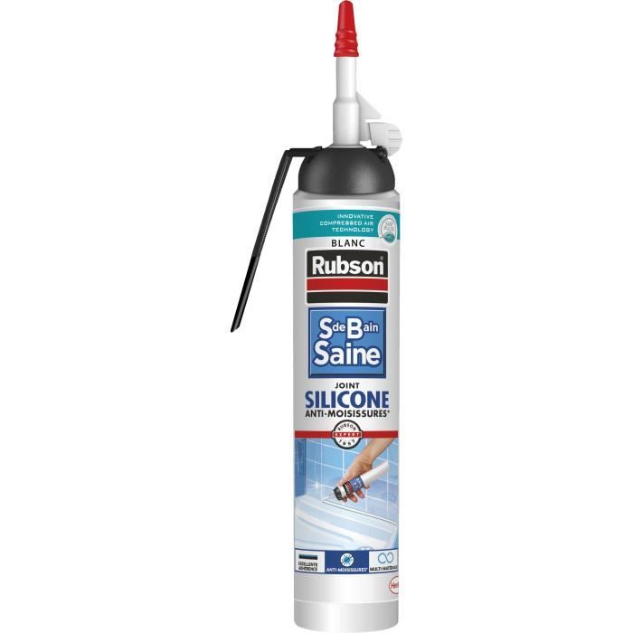 Mastic sanitaires - RUBSON - 2683038 - Joint - Facile - Salle de bain Saine - Mastic - Blanc - 200ml