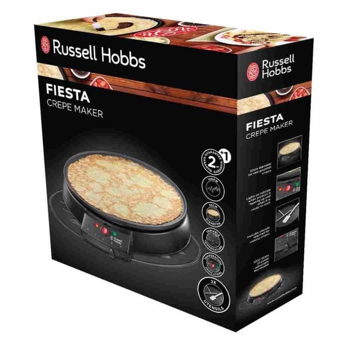 Crepiere RUSSELL HOBBS - 20920-56 - Surface de cuisson 30cm - Thermostat réglable - 1000W
