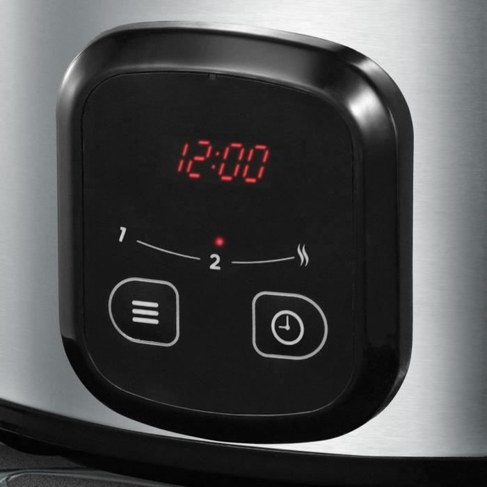 Mijoteur familial digital - RUSSELL HOBBS - 22750-56 - 200 W - 6 L - Cuve anti-adhÈsive 2 en 1 - Inox