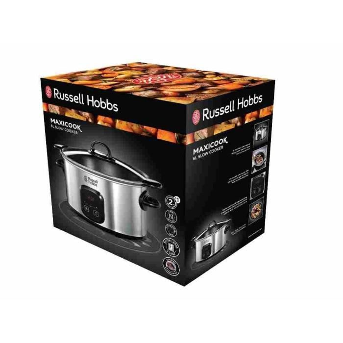 Mijoteur familial digital - RUSSELL HOBBS - 22750-56 - 200 W - 6 L - Cuve anti-adhÈsive 2 en 1 - Inox
