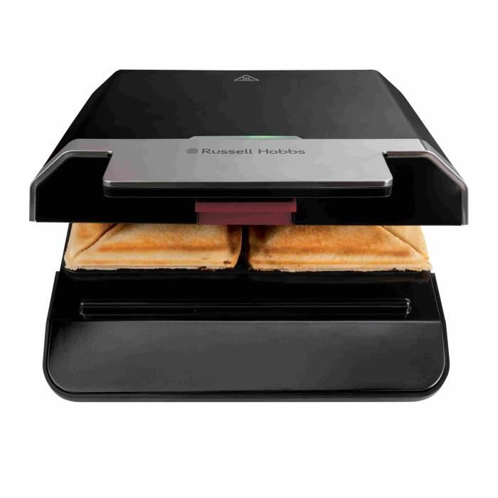 Croque-monsieur - RUSSELL HOBBS - 26800-56 - 750 W - Chauffage rapide : 108 s - Anti-adhÈsif - Noir / Acier