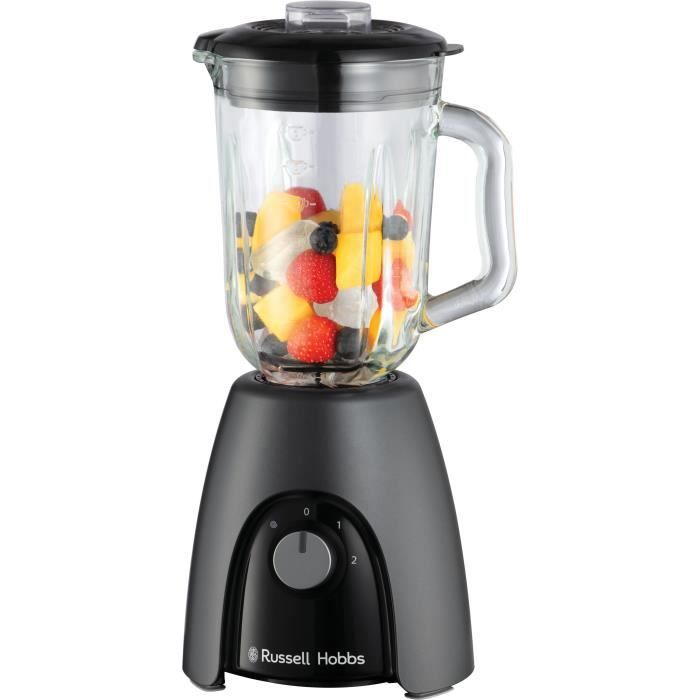 Blender - RUSSEL HOBBS - Desire Matte Charcoal - 650 W - 2 vitesses + Pulse - Picher 1,5L - Noir
