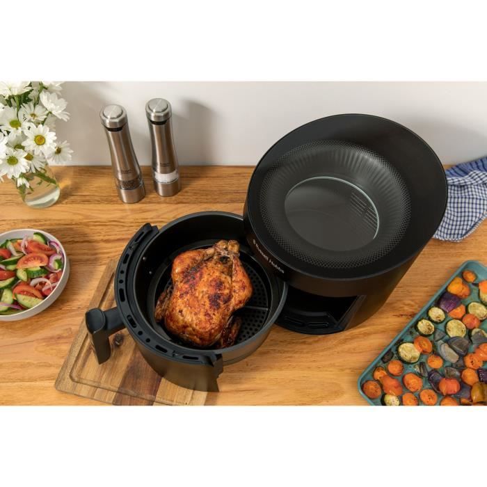 Friteuse sans huile RUSSELL HOBBS - SatisFry Air Panoramic 27420-56 - Capacité 5L - 10 programmes de cuisson - 1500W - Noir