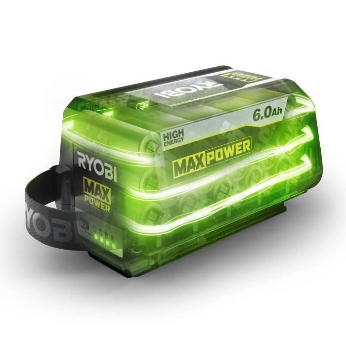 RYOBI - 1 batterie lithium+ 36V MAXPOWER 6,0 Ah High Energy - gestion individuelle de charge/décharge des cellules - RY36B60B