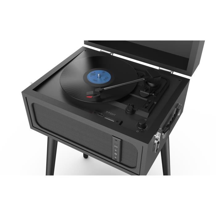 Platine Vinyle sur pieds RYGHT ALTO - Noir - Enceinte bluetooth intÈgrÈe